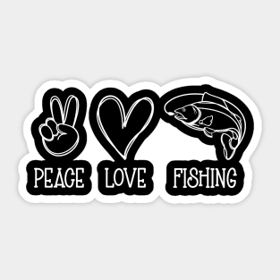 peace love fishing Sticker